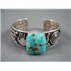 Image 1 : Sand Casting Sterling Silver Bracelet w/ Turquoise Weight: 72.6 Grams Retail: $ 795.00