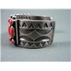 Image 5 : Stamped Sterling Silver Bracelet w/ Red Stone Weight: 120.4 Grams Retail: $ 1,200.00