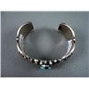 Image 3 : Turquoise Stone Sterling Silver Bracelet Stamped Design-Marked R. Bennett Weight: 75 Grams Retail: $