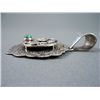 Image 4 : Sterling Silver Pendant w/ Sand Casting and Green Stone Weight: 35.5 Grams Retail: $ 795.00