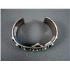 Image 3 : Sterling Silver Bracelet w/ Stamping and 7 Green Stones-Marked D. Johnson Weight: 61.1 Grams Retail: