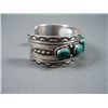 Image 4 : Sterling Silver Bracelet w/ Stamping and 7 Green Stones-Marked D. Johnson Weight: 61.1 Grams Retail: