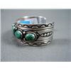 Image 5 : Sterling Silver Bracelet w/ Stamping and 7 Green Stones-Marked D. Johnson Weight: 61.1 Grams Retail: