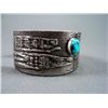 Image 4 : Sand Cast Bracelet w/ Green Stone-Marked D. Begay Weight: 87.7 Grams Retail: $720.00