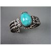 Image 1 : Twisted Sterling Silver Bracelet w/ Turquoise Stone-Marked R.J. Weight: 92.3 Grams Retail: $ 916.00