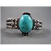 Image 2 : Twisted Sterling Silver Bracelet w/ Turquoise Stone-Marked R.J. Weight: 92.3 Grams Retail: $ 916.00