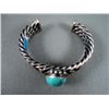 Image 3 : Twisted Sterling Silver Bracelet w/ Turquoise Stone-Marked R.J. Weight: 92.3 Grams Retail: $ 916.00