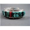 Image 4 : Inlaid Turquoise and Sterling Silver Bracelet- Marked T.F. Weight: 90.3 Grams Retail: $ 795.00