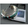 Image 8 : Inlaid Turquoise and Sterling Silver Bracelet- Marked T.F. Weight: 90.3 Grams Retail: $ 795.00
