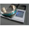 Image 8 : Inlaid Turquoise and Sterling Silver Bracelet- Marked M. Weight: 71.2 Grams Retail: $ 1,200.00