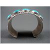 Image 2 : Wide Sterling Silver Bracelet w/ Turquoise Stones- Marked J.J. Weight: 102.6 Grams Retail: $ 660.00