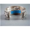 Image 5 : Wide Sterling Silver Bracelet w/ Turquoise Stones- Marked J.J. Weight: 102.6 Grams Retail: $ 660.00