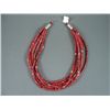 Image 1 : Red Heshie Multi Strand Necklace w/ Inlaid Turquoise-Daniel Coriz Retail: $1,250.00