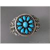 Image 2 : Sterling Silver Bracelet w/ Oval Pattern Turquoise Stones -Marked D. Livingston Weight: 81.8 Grams R