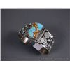 Image 1 : Sterling Silver Bracelet w/ Turquoise Stone -Marked M. Spencer Weight: 58.9 Grams Retail: $600.00