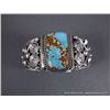 Image 2 : Sterling Silver Bracelet w/ Turquoise Stone -Marked M. Spencer Weight: 58.9 Grams Retail: $600.00