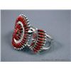 Image 2 : Zuni Coral Blossom Petite Point Sterling Silver Bracelet-Marked Eva L. Wyaco Weight: 28.1 Grams Reta