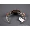 Image 4 : Zuni Coral Blossom Petite Point Sterling Silver Bracelet-Marked Eva L. Wyaco Weight: 28.1 Grams Reta