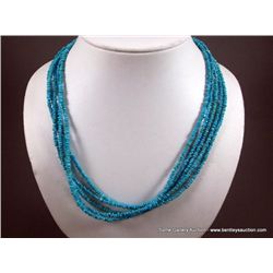 Small Nugget Turquoise 5 Strand Necklace w/ Sterling Silver Clasp Weight: 50.1 Grams Retail: $360.00