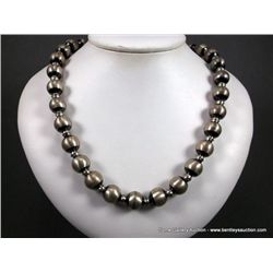 Sterling Silver Large Beaded Necklace Weight: 49.6 Grams Retail: $425.00