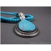 Image 4 : Multi-Strand Turquoise Beaded Necklace w/ Sterling Silver Pendant-Marked L. Juan Weight: 71.1 Grams 