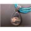 Image 5 : Multi-Strand Turquoise Beaded Necklace w/ Sterling Silver Pendant-Marked L. Juan Weight: 71.1 Grams 