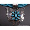 Image 3 : Multi Strand Turquoise Beaded Necklace w/ Sterling Silver Butterfly Pendant-Marked D. Livingston Wei