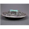Image 2 : Turquoise Mountain Sterling Silver Belt Buckle w/ Turquoise Stone-Marked Larry Martinez Weight: 114.