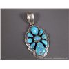 Image 1 : Sterling Silver Pendant w/ Turquoise Stones- Marked R. Bennett Weight: 63.3 Grams Retail: $2,200.00