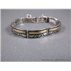 Image 1 : 14K Yellow Gold on Stamped Sterling Silver Bracelet TSF-Marked Calvin Begay Weight: 30 Grams Retail: