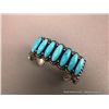 Image 1 : Navajo Sterling Silver Bracelet w/ Turquoise Stones-Marked Ernest R. Begay Weight: 99.9 Grams Retail