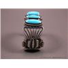Image 3 : Navajo Sterling Silver Bracelet w/ Turquoise Stones-Marked Ernest R. Begay Weight: 99.9 Grams Retail