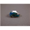 Image 8 : Inlaid Silver Bracelet and Ring Set w/ Yellow Stones and Opal Sz-7-Marked w/ Double Loop Weight: 29.