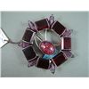 Image 1 : Julie Fenton Young " Deep Ruby Classic" Pin Hand Cut Crystal & Foiled Glass on Sterling Silver Weigh