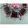 Image 2 : Julie Fenton Young " Deep Ruby Classic" Pin Hand Cut Crystal & Foiled Glass on Sterling Silver Weigh