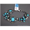 Image 10 : Stamped Sterling Silver and Turquoise Necklace/ Bracelet Set-Marked Kathleen Chavez Weight: 114.2 Gr