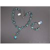 Image 2 : Stamped Sterling Silver and Turquoise Necklace/ Bracelet Set-Marked Kathleen Chavez Weight: 114.2 Gr