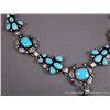 Image 4 : Stamped Sterling Silver and Turquoise Necklace/ Bracelet Set-Marked Kathleen Chavez Weight: 114.2 Gr