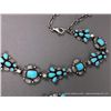 Image 5 : Stamped Sterling Silver and Turquoise Necklace/ Bracelet Set-Marked Kathleen Chavez Weight: 114.2 Gr