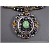 Image 3 : Multi-Colored Pendant on Beaded Necklace w/ Sterling Silver Accents-Marked Paul Livingston Weight: 1