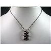Image 1 : 14K White Gold Necklace w/ Clear & Black Diamond 14K White Gold Pendant Weight: 12.1 Grams Retail: $