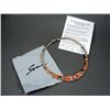 Image 2 : Sterling Silver Inlaid Orange Necklace-Marked Calvin Begay Weight: 83.3 Grams Retail: $ 1,400.00