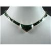 Image 1 : Sterling Silver Inlaid Green Necklace-Marked T Weight: 54.4 Grams Retail: $ 1,285.00
