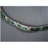 Image 4 : Sterling Silver Inlaid Green Necklace-Marked T Weight: 54.4 Grams Retail: $ 1,285.00