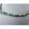 Image 5 : Sterling Silver Inlaid Green Necklace-Marked T Weight: 54.4 Grams Retail: $ 1,285.00