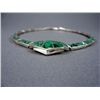 Image 8 : Sterling Silver Inlaid Green Necklace-Marked T Weight: 54.4 Grams Retail: $ 1,285.00