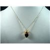 Image 1 : Sterling Silver Chain w/ 18K Yellow Gold Pendant w/ Amethyst and Diamonds-Marked CS Weight: 6.7 Gram