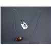 Image 1 : Sterling Silver Chain w/ 18 K Yellow Gold Pendant w/Pink Gem and Diamonds-Marked CS Weight: 7.1 Gram