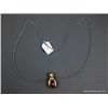 Image 1 : Sterling Silver Chain w/ 14 K Yellow Gold Pendant w/Pink Gem and Diamonds-Marked CS Weight: 8.8 Gram