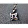 Image 6 : Sterling Silver Chain w/ 18K White Gold Pendant w/ Pink Gem and Diamonds-Marked CS Weight: 5.9 Grams
